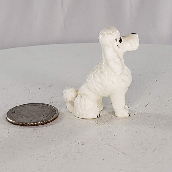 Vintage Bone China White Poodle Miniature Figurine Set Dog Family *Repaired* - Picture 10 of 12